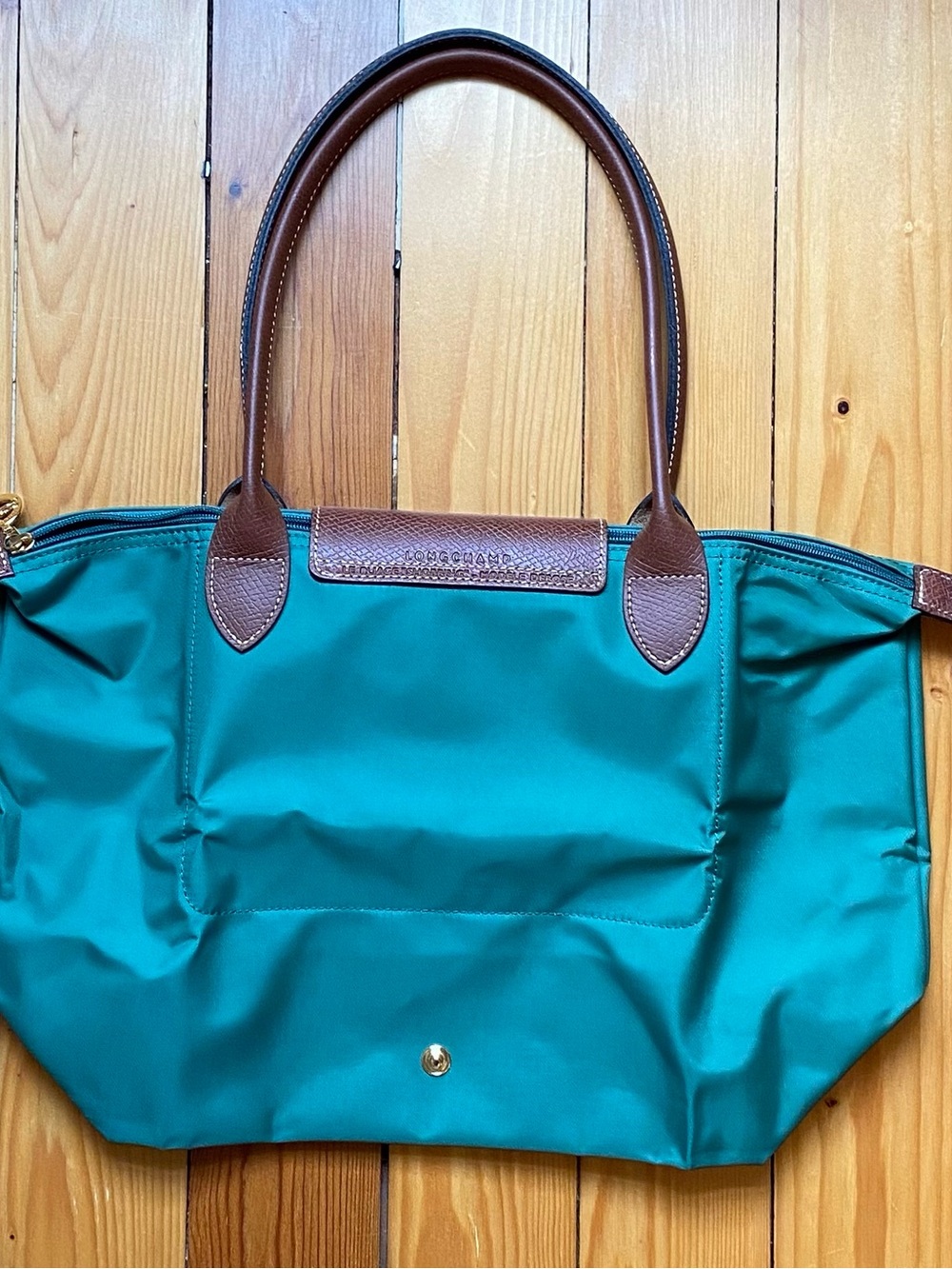 Longchamp Le Pliage Medium Tote Sage Green Long Handles NWOT - Picture 2 of 9